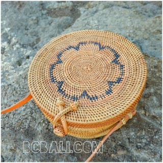 ata rattan hand woven handbags around motif ethnic bali design 